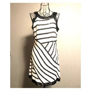 ARDEN B - B&W beaded mini dress